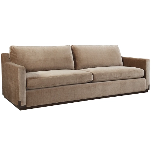 Nall 96" Sofa in Andrew Driftwood Brown Fabric & Brown Oak