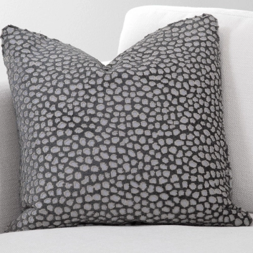 Luxe Down Throw Pillow 20x20 in Ocelot Midnight Pattern Textured Fabric (Set of 2)