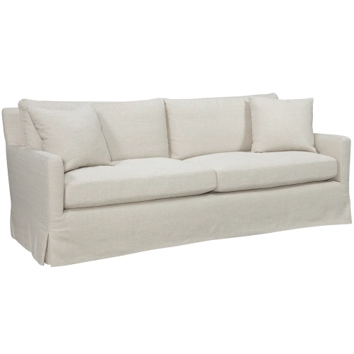 Pasadena 85" Slipcover Sofa in Focus Pebble Neutral Fabric
