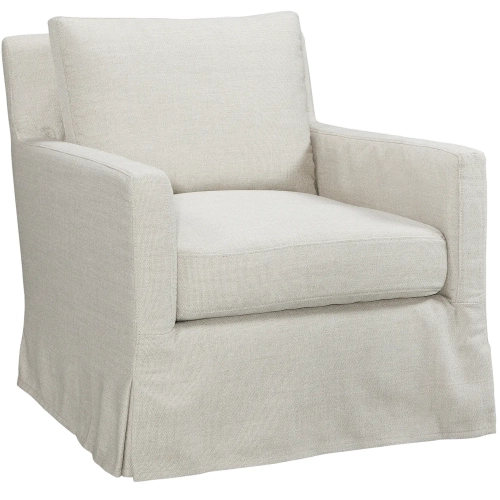 Pasadena Slipcover Swivel Accent Chair in Focus Pebble Neutral Fabric
