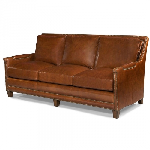 Prescott Sofa in Saddle Brown Top Grain Leather