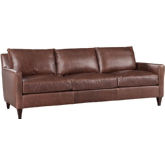 Riverside Sofa in Brompton Brown Leather & Espresso Wood
