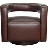 Santa Barbara Swivel Chair in Brighton Chocolate Brown Leather