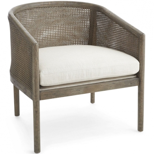 Theodore Accent Chair in Tribeca Natural Fabric & Wash Wood Frame
