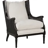 Walker Chair in Borneo Light Brown Fabric & Black Wood