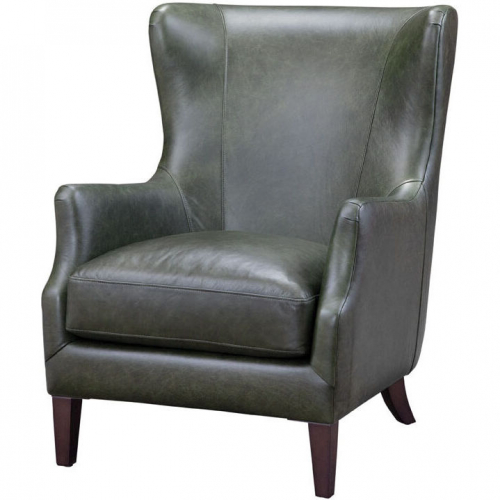 Woodson Accent Chair in Crystal Forest Green Leather