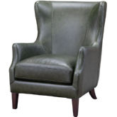 Woodson Accent Chair in Crystal Forest Green Leather