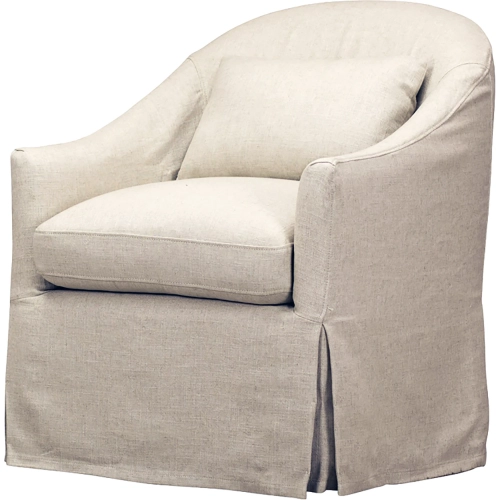 Becky Slipcovered Swivel Glider Chair in Tribecca Natural Fabric