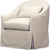 Becky Slipcovered Swivel Glider Chair in Tribecca Natural Fabric