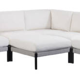 Calabasas Outdoor Ottoman in Solid Ivory Fabric