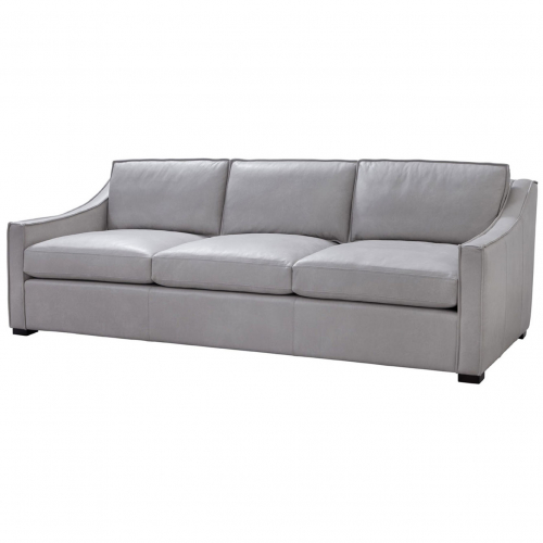 Dellwood Accent Chair in Royalton Smooth Pebble Light Gray Leather