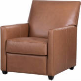 Dixon Manual Recliner in Iceberg Cognac Brown Leather
