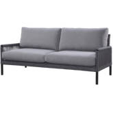 Huntington Outdoor Sofa in Castle Charcoal Gray Fabric & Rope