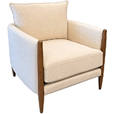 Marcella Accent Chair in Floris Linen Fabric & Golden Oak