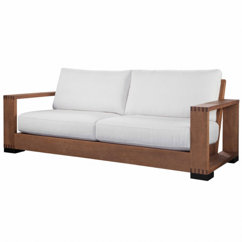 Mendocino Outdoor Sofa in Makar Pearl Fabric & Teak