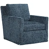 Pasadena Slipcover Swivel Accent Chair in Norse Lake Blue Fabric
