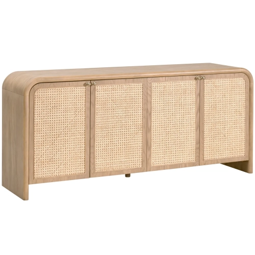 Cannes Media Sideboard in Natural Oak & Cane