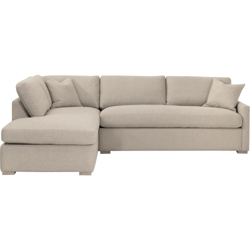 Clara 112" Queen Sleeper Sectional Sofa w/ Left Chaise in Jute Boucle Fabric
