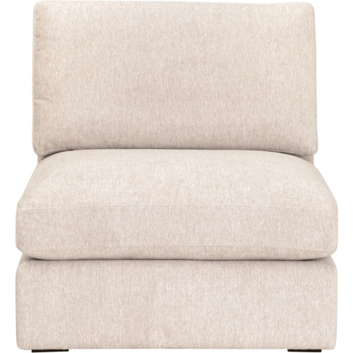 Daley Modular Sectional Sofa Unit Armless Chair in Ivory Fabric