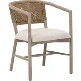 Juxtaposition Accent Chair in Gray Oak, Jute Twine & Bisque Fabric (Set of 2)