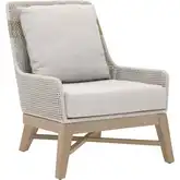 Tapestry Outdoor Club Accent Chair in Taupe & White Rope & Pumice Fabric