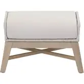 Tapestry Outdoor Ottoman in Taupe & White Rope & Pumice Fabric