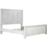 Dover Queen Panel Bed in Cerused White Oak Wood
