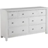 Dover 7 Drawer Dresser in Cerused White Oak Wood