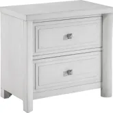 Dover 2 Drawer Nightstand w/ USB A/C Charging Station in Cerused White Oak Wood