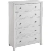 Dover 5 Drawer Chest in Cerused White Oak Wood