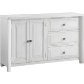Dover 62" 3 Drawer Sideboard in Cerused White Oak Wood