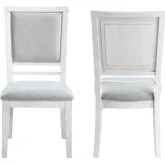 Dover Dining Chair in Off White Fabric & Cerused White Oak Wood (Set of 2)