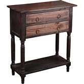 Cottage Console Table in Distressed Black in Raftwood Brown