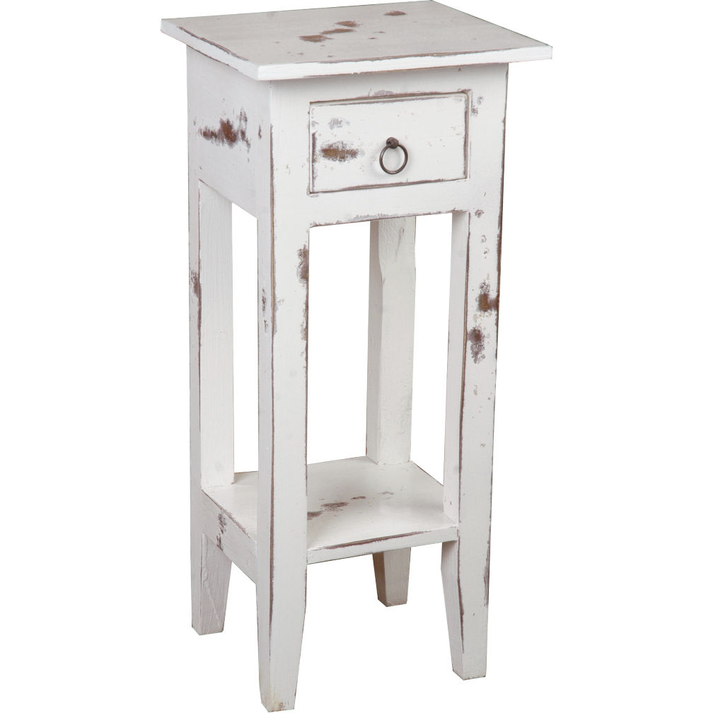 White Sunset Trading Shabby Chic Cottage End Table