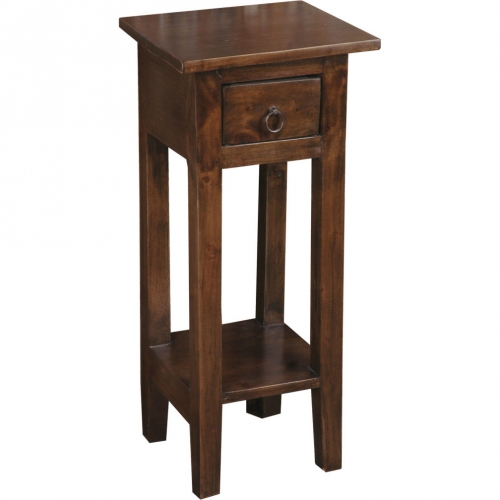 Cottage Narrow Side Table in Java Brown Mahogany
