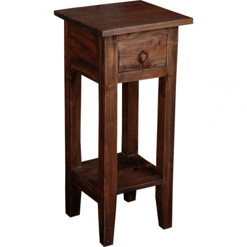 Cottage Narrow Side Table in Raftwood Brown Mahogany