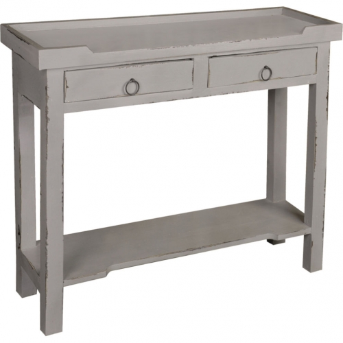 Cottage Console Table in Antique Gray Mahogany