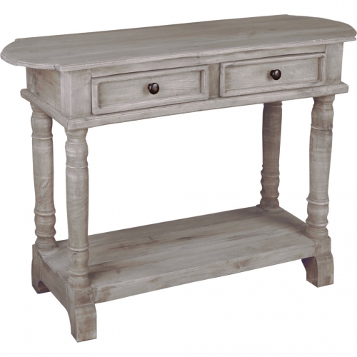 Cottage Console Table in Natural Limewash Mahogany