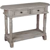 Cottage Console Table in Natural Limewash Mahogany