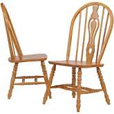 Oak Selections Keyhole Dining Chair in Light Oak (Set of 2)