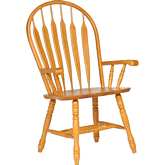 Oak Selections Comfort Back Dining Arm Chair in Light Oak Accent Chair (Set of 2)