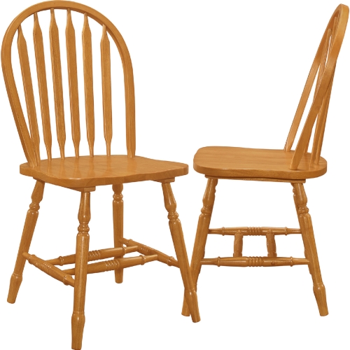 Selections Arrowback Dining Chair in Light Oak Finish Wood (Set of 2)