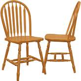 Selections Arrowback Dining Chair in Light Oak Finish Wood (Set of 2)