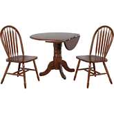 Andrews 3 Piece 42" Round Extension Dining Set in Antique Brown