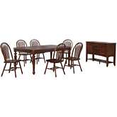 Andrews 8 Piece 76" Extension Butterfly Leaf Dining Set in Chestnut Brown