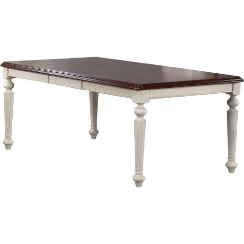 Andrews 76" Butterfly Extension Dining Table in Antique White & Brown