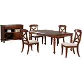 Andrews 6 Piece 76" Butterfly Extension Dining Set in Chestnut Brown