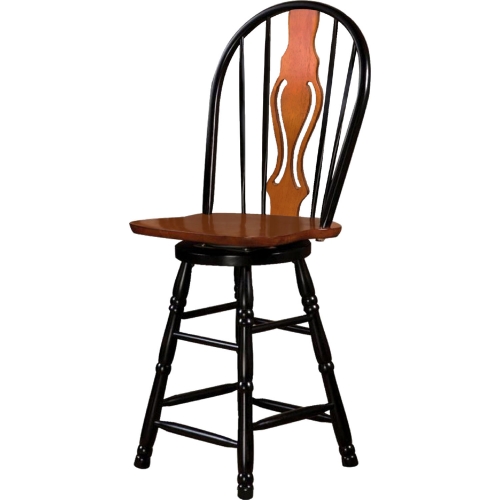 Selections 24" Keyhole Counter Stool in Antique Black & Cherry