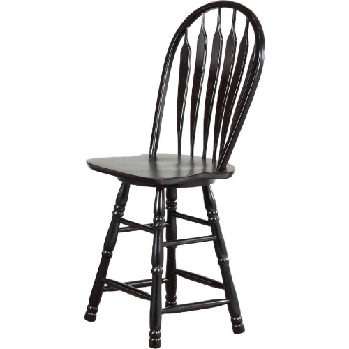 Selections 24" Swivel Counter Stool in Antique Black & Cherry
