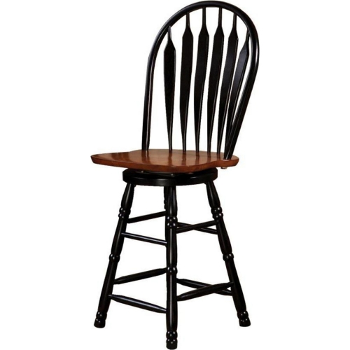 Selections 24" Swivel Counter Stool in Antique Black & Cherry
